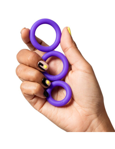 ROMP - REMIX TRIO SET OF 3 PURPLE SILICONE PENIS RINGS