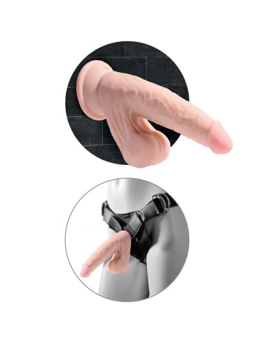 KING COCK - PLUS 3D DILDO SWINGING BALLS 15.2 CM LIGHT SKIN