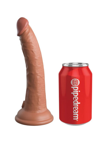 KING COCK - ELITE REALISTINIS SILIKONINIS DILDO 17,8 CM KARAMELĖS SKALŪS