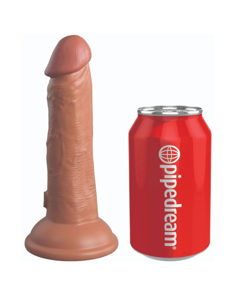KING COCK - ELITE REALISTIC DILDO VIBRATING and SILICONE 15.2 CM CARAMEL