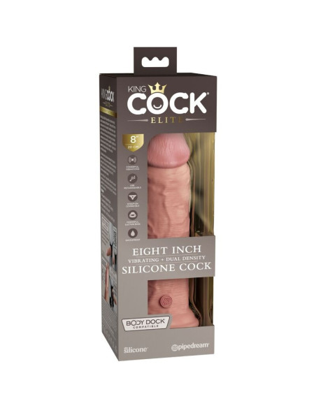 KING COCK - ELITE REALISTIC vibruojantis ir silikoninis dildo 20,3 cm