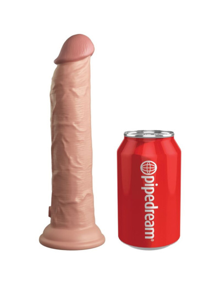 KING COCK - ELITE REALISTINIS DILDO VIBRATORIUS STIPRUS IR SILIKONINIS NUOTOLINIO VALDYMO PULTELIS 23 CM
