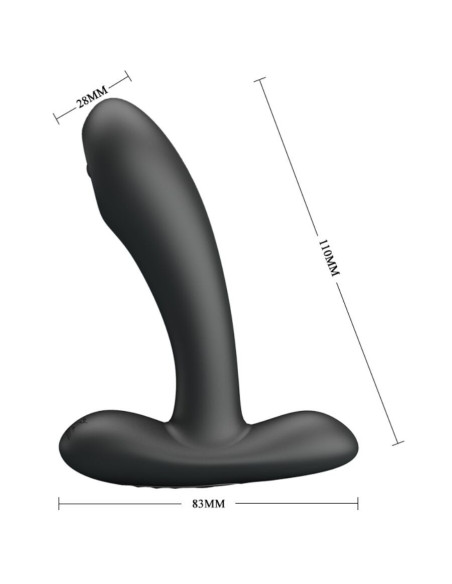 PRETTY LOVE – „Remington“ analinis ir vaginalinis vibruojantis masažuoklis, juodas