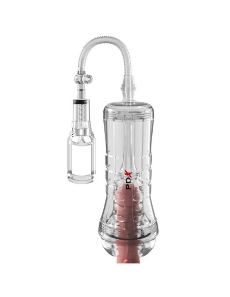 PDX ELITE - VIEWTUBE VAC XXL TRANSPARENT STROKER WITH SUCTION PUMP 27.3 CM
