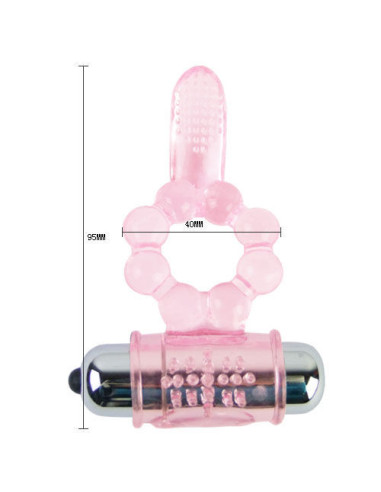 BAILE - SILICONE RING 10 TONGUE RHYTHMS WITH PINK VIBRATION
