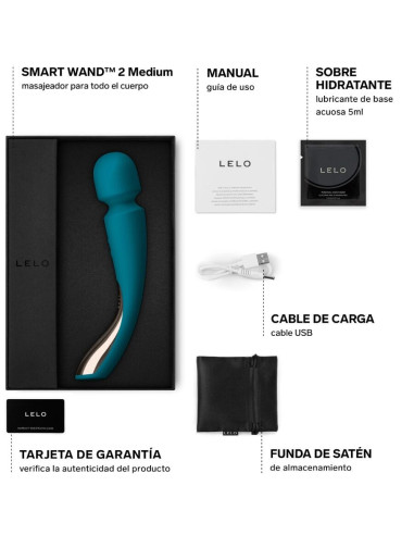 LELO - SMART MEDIUM WAND 2 VANDENYNO MĖLYNOS SPALVOS MASAŽUOKLIAI