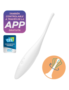 SATISFYER - SUKAMOSIOS DŽIAUGSMO KLITORIAUS VIBRATORIUS, BALTASIS