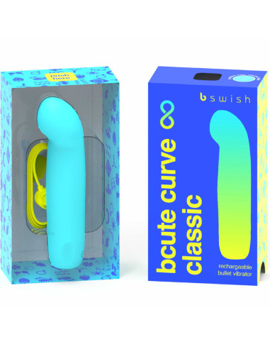 B SWISH - BCUTE CURVE INFINITE CLASSIC RECHARGEABLE VIBRATOR BLUE SILICONE