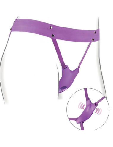 FANTASY FOR HER - BUTTERFLY HARNESS, VIBRATING RECHARGEABLE and REMOTE CONTROL PURPLE