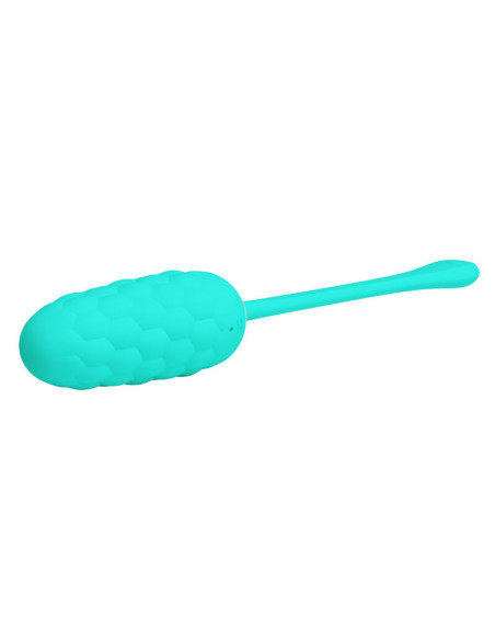 PRETTY LOVE - VIBRATING EGG WITH AQUA GREEN RECHARGEABLE MARINE TEXTURE