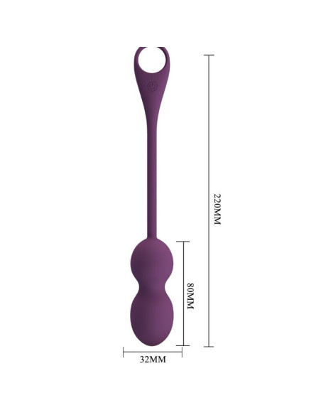 PRETTY LOVE – Elvira Kegel kamuoliukai su programėle ir nuotolinio valdymo pultu, violetinė spalva