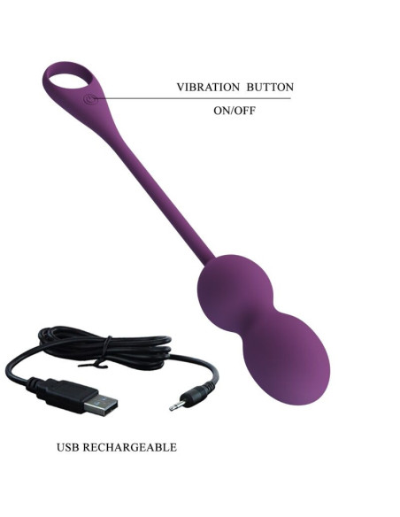 PRETTY LOVE – Elvira Kegel kamuoliukai su programėle ir nuotolinio valdymo pultu, violetinė spalva
