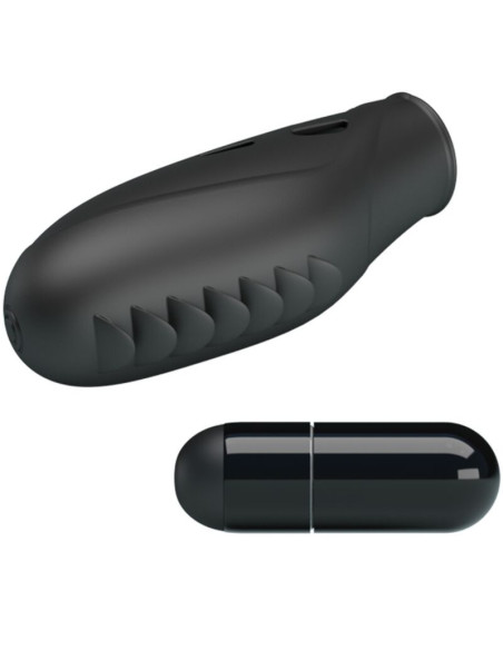 PRETTY LOVE - GILO SILIKONINIS PIRŠTŲ VIBRATORIUS JUODAS