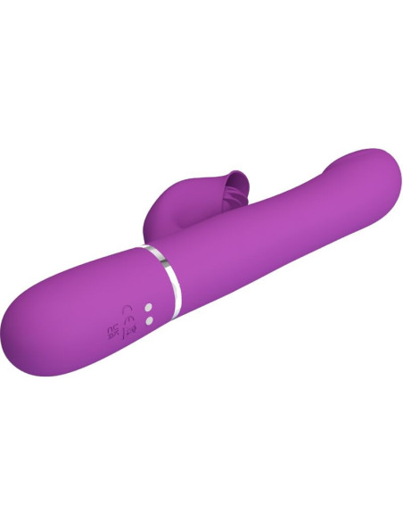 PRETTY LOVE - 4 IN 1 DAUGIAFUNKCINIS VIBRATORIUS IR STIMULIATORIUS, VIOLETINIS