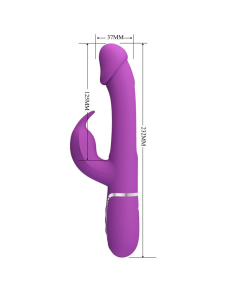 PRETTY LOVE - KAMPAS 3 IN 1 DAUGIAFUNKCINIS SU KLITORIAUS MASAŽUOKLIU VIOLETINIS