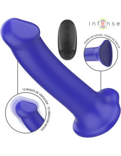 INTENSE - VICTORIA VIBRATOR WITH SUCTION CUP 10 VIBRATIONS DARK BLUE REMOTE CONTROL 2