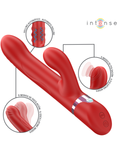 INTENSE - LELE DAUGIAFUNKCINIS VIBRATORIUS, SUKAMASIS, VIRBIAMAS IR STIMULIACINIS RAUDONAS 2