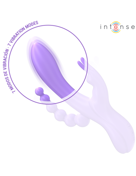 INTENSE - MIKO TRIPLE VIBRATOR RABBIT and STIMULATOR and ANAL 7 VIBRATIONS PURPLE