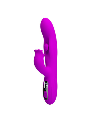 PRETTY LOVE - YALANDA RABBIT OSCILLATING VIBRATOR WITH LED DISPLAY PURPLE