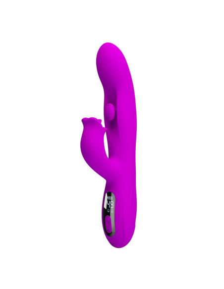 PRETTY LOVE - YALANDA RABBIT OSCILLATING VIBRATOR WITH LED DISPLAY PURPLE
