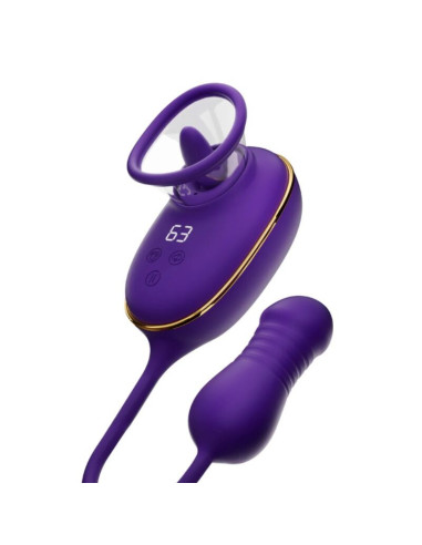 SHE.E.O - CLITORAL SUCTION TOOL WITH LICKING EFFECT AND PURPLE ANAL STIMULATOR