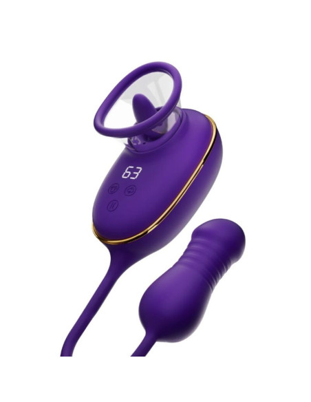 SHE.E.O - CLITORAL SUCTION TOOL WITH LICKING EFFECT AND PURPLE ANAL STIMULATOR