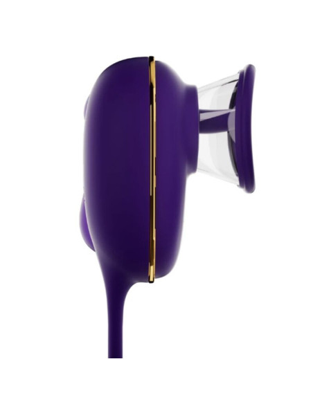 SHE.E.O - CLITORAL SUCTION TOOL WITH LICKING EFFECT AND PURPLE ANAL STIMULATOR