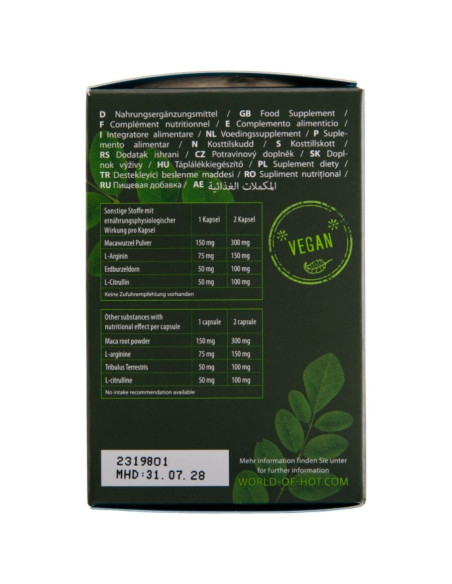 HOT - MORINGA MEN KAPSULĖS VYRAI 60 VIENETŲ