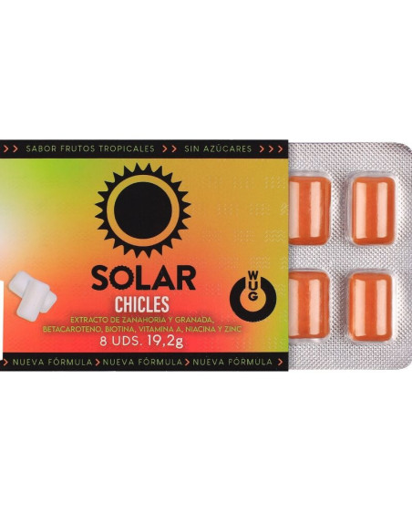 WUG SOLAR - FUNCTIONAL VITAMIN and ZINC TROPICAL FRUITS FLAVOUR GUM BLISTER 8 PCS