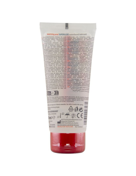 HOT - ANAL SUPERGLIDE ŠILTINANTIS SKYSTAS MALONUMO VANDENS PAGRINDAS LUBRIKANTAS 100 ML