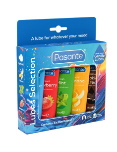 PASANTE - ĮVAIRIŲ SKONIŲ LUBRIKANTO PAKUOTĖ 5 VIENETAI X 15 ML