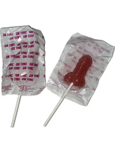 DIABLO GOLOSO - 1 PENIS LOLLIPOP GIN TONIC BRAŠKIŲ SKONIO 10 ALKOHOLIO