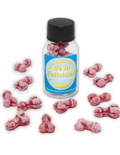 DIABLO PICANTE - 12 BRAŠKIŲ IR VYŠNIŲ SKONIO „HAPPY PENIS“ FORMOS SALDAINIŲ STIKLAINIS