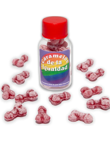 DIABLO PICANTE - 12 STRAWBERRY-CHERRY PENIS SHAPE EQUALITY CANDIES