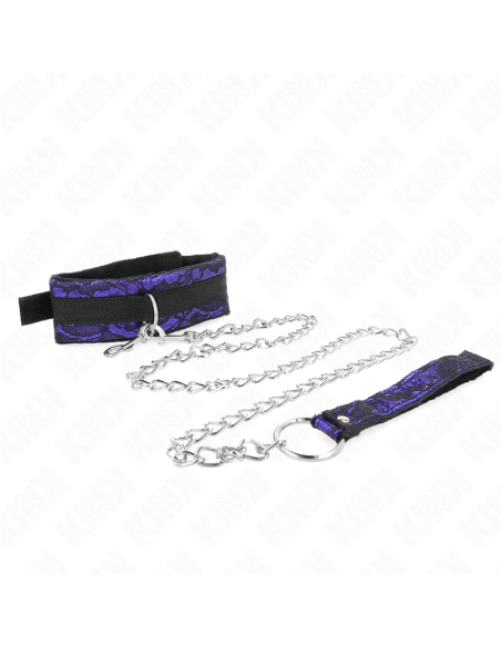KINK - SHORT VELVET LACE NECKLACE WITH BELT 105 CM WITH NYLON TRIM 44 X 5.5 CM