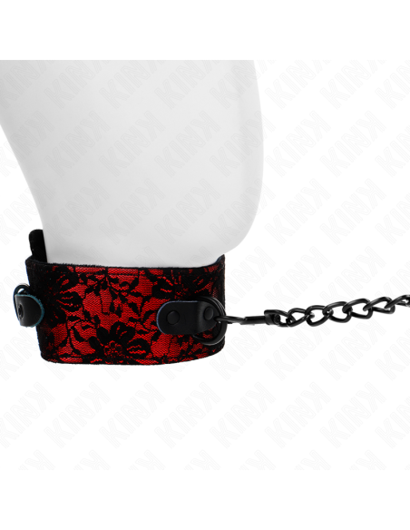 KINK - LACE NECKLACE WITH BELT WITH REAL LEATHER BELT 105 CM - 44 X 5.5 CM
