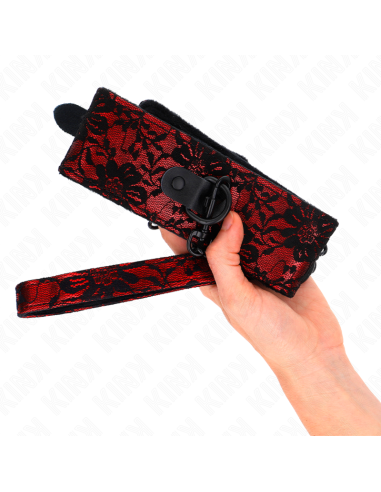 KINK - LACE NECKLACE WITH BELT WITH REAL LEATHER BELT 105 CM - 44 X 5.5 CM