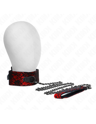 KINK - LACE NECKLACE WITH BELT WITH REAL LEATHER BELT 105 CM - 44 X 5.5 CM