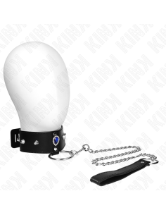 KINK - KAKLO PAPUOŠALAS 65 CM SU DIRŽELIU SU MĖLYNAIS DEIMANTAIS, REGULIUOJAMAS 36-43 CM X 5 CM