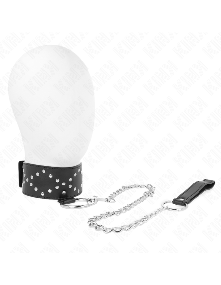 KINK - KARO PAVADĖLIS 65 CM SU PAVADĖLIU SU SIDABRINĖMIS KNIEDĖMIS, MODELIS 3, REGULIUOJAMAS 36-43 CM X 5 CM