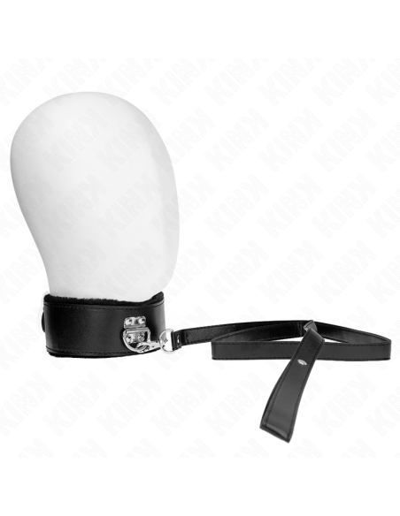 KINK - KAKLO PAVADĖLIS SU PAVADĖLIU 116 CM SU SIDABRINĖMIS KNIEDĖMIS, MODELIS 4, JUODAS, REGULIUOJAMAS 40-48 CM X 6 CM