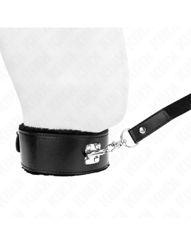 KINK - KAKLO PAVADĖLIS SU PAVADĖLIU 116 CM SU SIDABRINĖMIS KNIEDĖMIS, MODELIS 4, JUODAS, REGULIUOJAMAS 40-48 CM X 6 CM