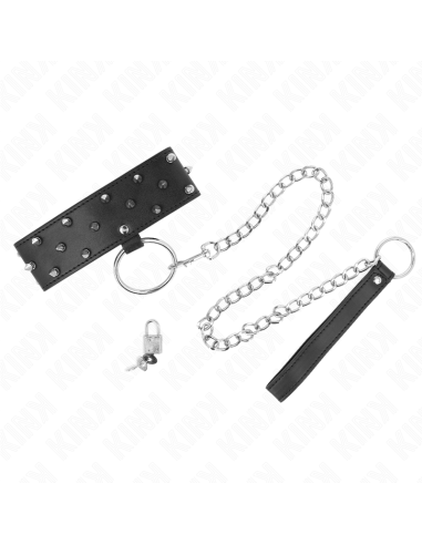 KINK - KARO PAVADŽIUKAS SU 65 CM SU SIDABRINĖMIS KNIEDĖMIS, MODELIS 5, REGULIUOJAMAS 36-43 CM X 5 CM