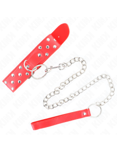 KINK - ŽIEDO PAKEPURĖ SU KNIEDĖMIS IR DIRŽELIU 65 CM RAUDONAS REGULIUOJAMAS 36-50 CM X 3,8 CM 2