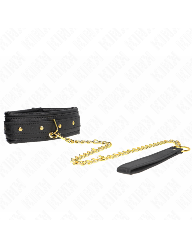 KINK - KAKLO PAPUOŠALAS SU KEMPINĖS DIRBTINĖS ODOS DIRŽELIU, MODELIS 1, REGULIUOJAMAS 37–54 CM X 3 CM