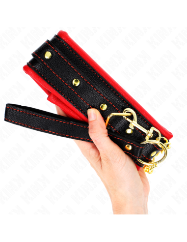 KINK - KAKLO PAPUOŠALAS SU KEMPINĖS DIRBTINĖS ODOS DIRŽELIU, MODELIS 2, REGULIUOJAMAS 37–54 CM X 3 CM