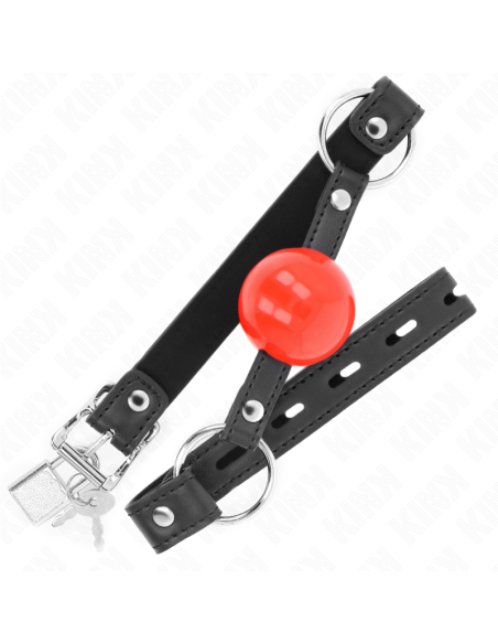 KINK - BALL 4 CM GAG WITH LOCK RED BALL BLACK STRAP 60 x 2 CM
