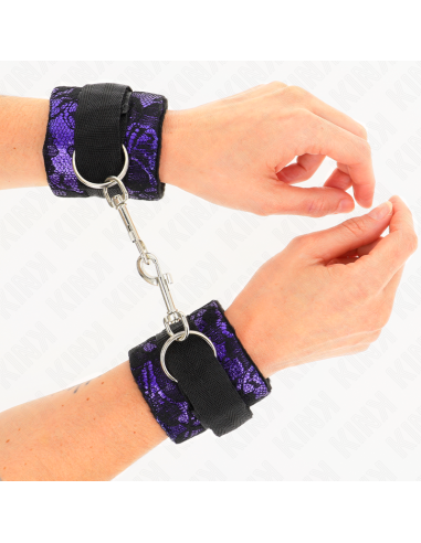 KINK - TRUMPI AKSOMINIAI NĖRINIŲ RIŠO APYVIRŠIAI IR NAILONINIS APYVIRŠIUS VIOLETINIS - JUODAS 23 X 6,5 CM