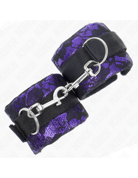 KINK - TRUMPI AKSOMINIAI NĖRINIŲ RIŠO APYVIRŠIAI IR NAILONINIS APYVIRŠIUS VIOLETINIS - JUODAS 23 X 6,5 CM