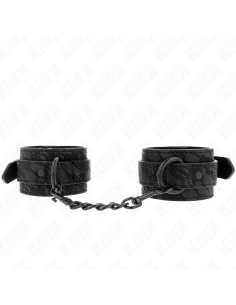 KINK - TAMSIOS NĖRINĖMIS DENGTOS RIŠO RANKOGALĖS, REGULIUOJAMOS JUODOS, 19-26 CM 2
